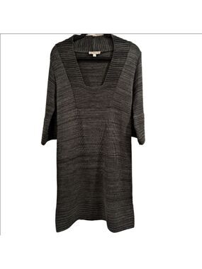 Kenar Charcoal Knit Sweater Dress Wool Blend Large